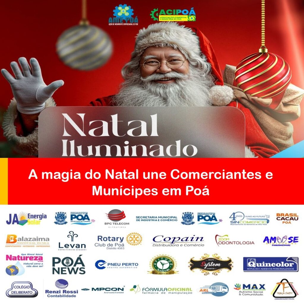 Cartaz da campanha Natal Iluminado da ACIPOÁ